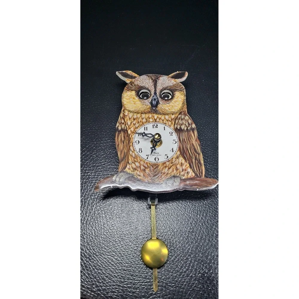 River City Cuckoo OWL-06Q Calarco the Owl - Moving Eyes Owl Clock with Pendulum